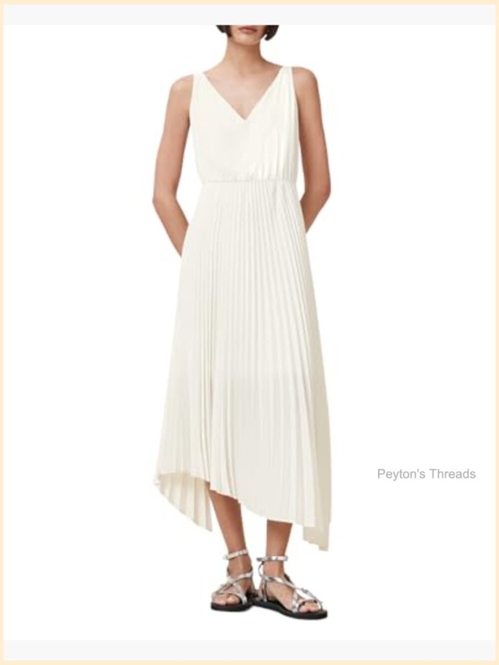 Long Sleeve Wrap Dress with Zipper Closure - Picture 4 of 4